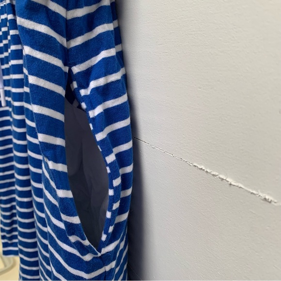 Draper James Tie Waist T-Shirt Dress in Blue Nautical Stripe - Picture 7 of 8